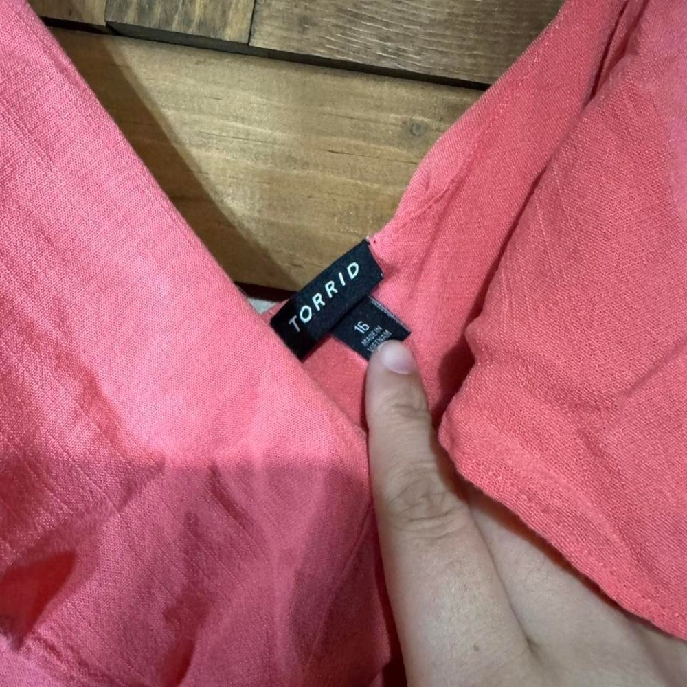Torrid Coral pink‎ flowy dress Size 16 - Picture 3 of 4